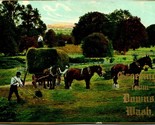 Vtg Postcard 1909 Greetings From Downs, Washington Farming WA - Gilded  - $30.64