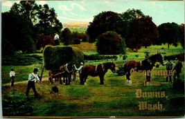 Vtg Postcard 1909 Greetings From Downs, Washington Farming WA - Gilded  - £24.10 GBP