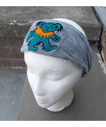Grateful Dead Dancing Bear GREY Embroidered Headband     Doo Rag   Unise... - $238.56 MXN