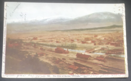 1909 Salida CO Colorado Aerial View Postcard Duplex Cancel Frank S Thayer - $7.69