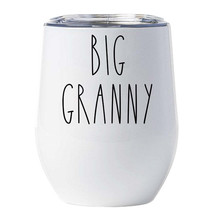 Funny Big Granny Tumbler 12oz With Lid Mother&#39;s Day Wine Glass Xmas Gift For Mom - £18.44 GBP