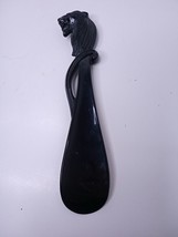 Vintage Black Lion Head Plastic 7 1/2&quot; Shoe Horn Missing Hanger Ring - $146.07 MXN