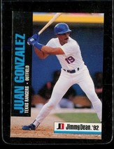 Vintage 1992 Jimmy D EAN Baseball Trading Card #14 Of 18 Juan Gonzalez Rangers - £6.59 GBP