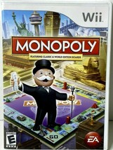 Monopoly Wii &#39;08 Nintendo case disc instruction booklet Classic World edition - £31.34 GBP