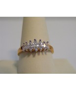 New RSC Size 7 gold plated clear cz marquise cut engagement cocktail ring - $34.30 CAD