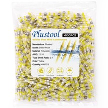 400 Pcs. Yellow Solder Seal Wire Connectors Awg12-10, Plustool Solder Se... - £35.27 GBP