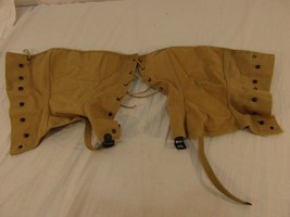 RARE Vintage 8/30/43 WWII Tan Khaki Canvas Cotton Steampunk Spats - $40.38