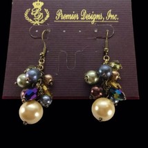 Premier Designs Leilani Dangle Pierced Earrings multicolor beach boho - £9.37 GBP