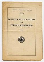 Director Selective Service Bulletin of Information for Persons Registere... - $17.82