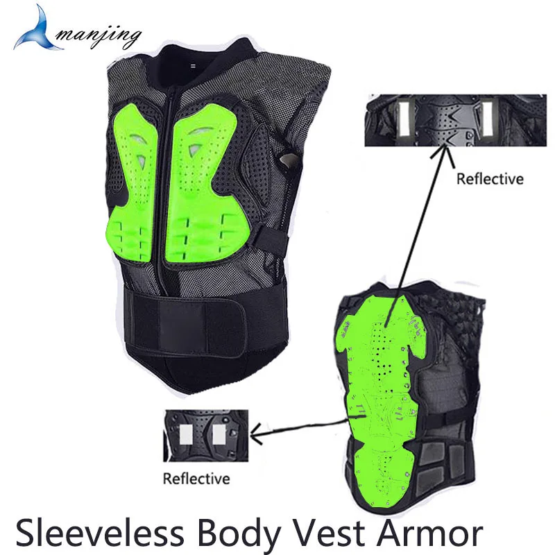 Sleeveless Motorcycle ATV Dirt Bike Body Back Armor Vest Motocross Roller Skatin - £173.44 GBP