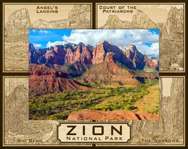 Zion National Park Points of Interest Laser Engraved Wood Picture Frame ... - £23.69 GBP