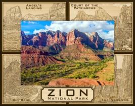 Zion National Park Points of Interest Laser Engraved Wood Picture Frame ... - £23.96 GBP