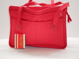 VTG Sarne Superspacers Space Saving Red Canvas Shoulder Purse Handbag NOS - £19.97 GBP