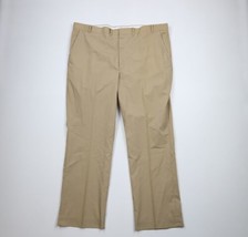 Vintage 80s Le Tigre Mens 44x32 Distressed Flared Wide Leg Chino Pants Beige USA - £38.68 GBP