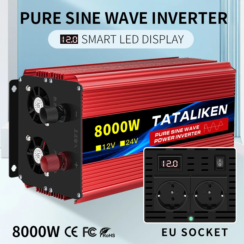 DC12V To AC220V EU Standard Pure Sine Wave Inverter 1600W 2500W 3500W 4500W - £49.50 GBP+