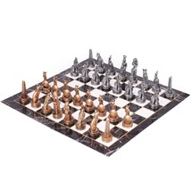 15&quot; Figures Egyptian Style Chess Sets For Adults And Cardboard Chess Board Famil - £58.51 GBP