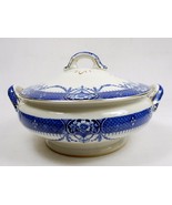 Vintage Porcelain Covered Serving Dish ~ Blue Floral, Empire Pottery - N... - $66.94 CAD