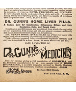 1886 Dr Gunn&#39;s Home Liver Pills Advertisement Victorian Quack Medicine E98A - $29.99