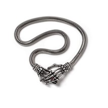 Alchemy Gothic P941 Lucrezia&#39;s Fix Necklace Pendant Skeleton Love  Hallo... - £67.35 GBP