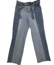 PacSun Women’s High Rise Straight Leg Patchwork Boho Raw Hem Jeans Size ... - $18.99