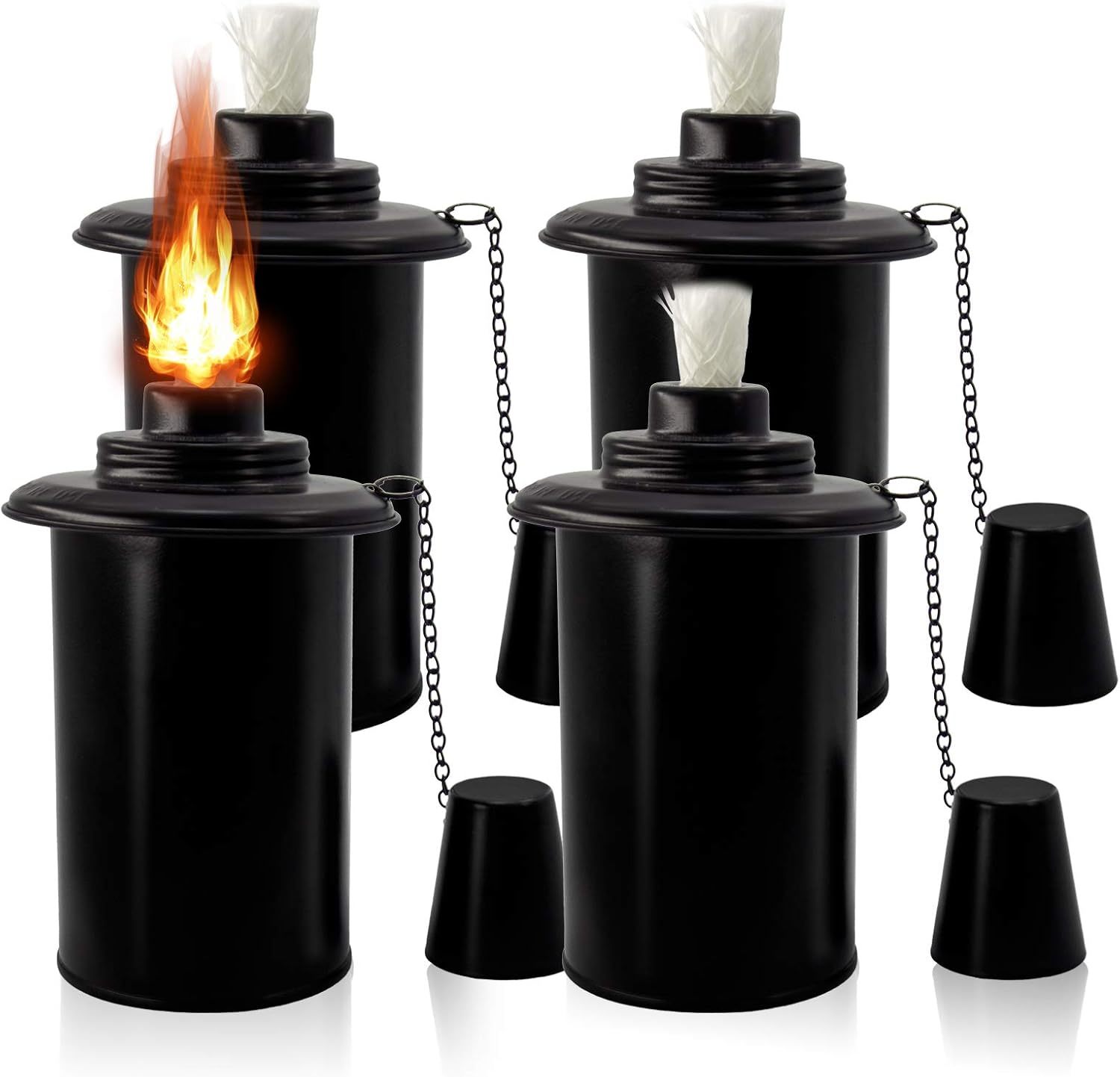 Refillable Bamboo Lantern Torches (12 Oz) - Decorative Torch, And Landsc... - $39.93