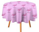 Pink Floral Flamingos Tablecloth Round Kitchen Dining for Table Cover De... - $15.99+