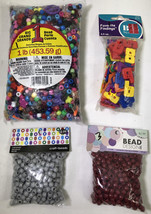 LOT OF 2 lb PACKS OF, ALPHABET and  BEADS lot#6 - £23.37 GBP