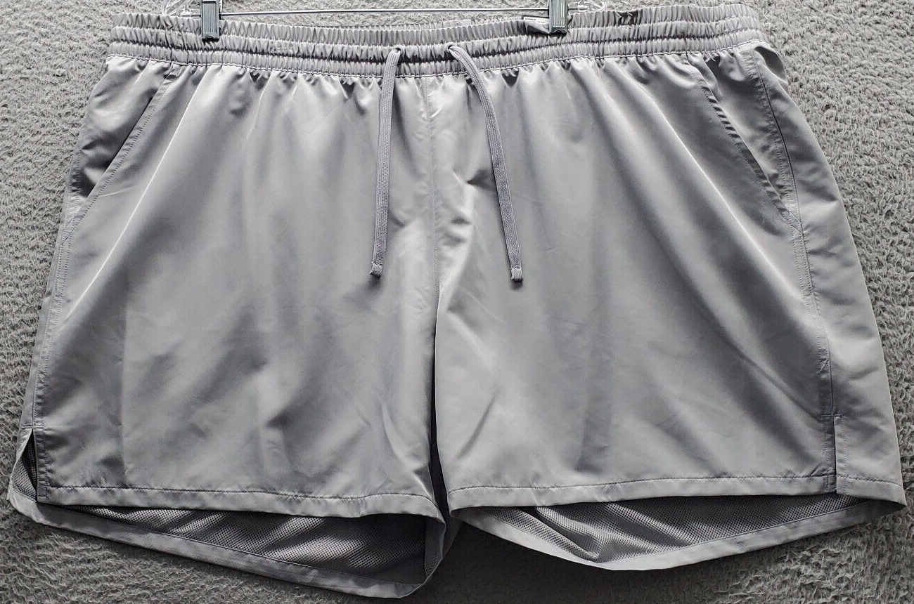 Tek Gear Running Short Men 4XB Gray Mesh Lined Kee Loop Elastic Waist Dr... - $18.41