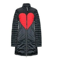 Love Moschino Red Heart Quilted Coat Black ( 2 ) - £226.01 GBP
