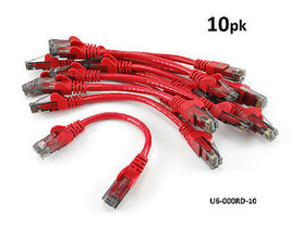 10-PACK 6 inch CAT6 Network UTP Ethernet RJ45 Full 8-Wire Patch Cable, Red - $27.99