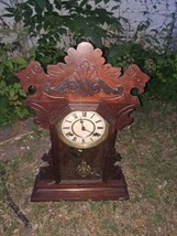 Chicago Gingerbread Mantle Clock Possibly E. Ingraham Parlor Kitchen CLO... - $149.59