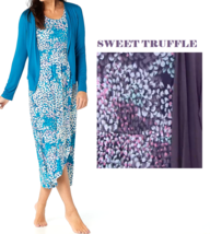 Carole Hochman Abtract Hydrangea Rayon Span Maxi Dress Set- SWEET TRUFFL... - $32.67
