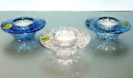 Waterford Crystal Lismore Votive Candle Holders 3 PC Topaz Ombre Mix 105... - $129.90