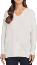 Matty M Women&#39;s Plus Size XXL Ivory Rib Stitch V Neck Sweater NWT - £10.07 GBP