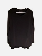 Soft Surroundings Tunic Blouse S Black Long Sleeve Pullover Slinky - £11.04 GBP