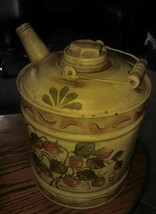 Vintage Painted Small Gallon Gas Pour Spout Can Crafty Country Strawberries - $74.99