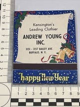 Large Feature Matchbook  Andrew Young Inc. Buffalo, NY gmg Unstruck Fron... - $24.75