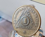 2 Year AA Medallion Antique Bronze Sobriety Chip - $6.25