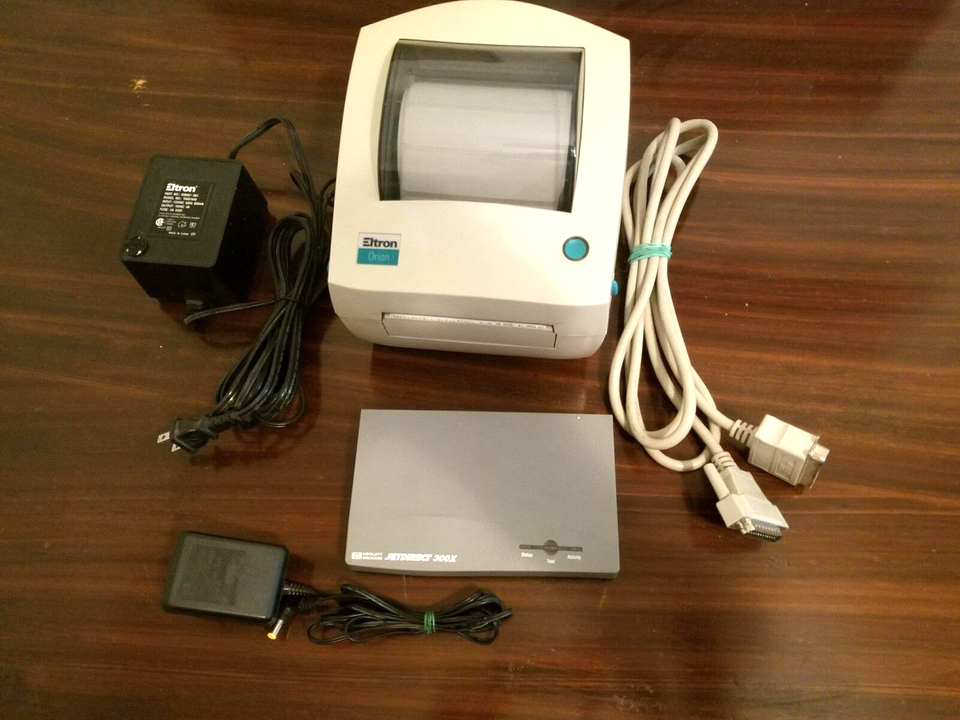 ELTON ZEBRA LP2443PSA PARALLEL THERMAL LABEL PRINTER+JETDIRECT 300X SERV... - $26.31
