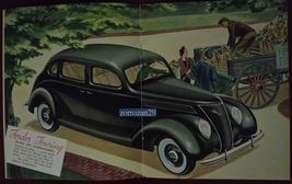 1937 Ford V-8 &#39;60&#39; Vintage Original Color Sales Brochure - 7543 Dec.1936 - Us ! - £33.77 GBP