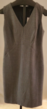 NWT Ann Taylor Gray Polyester Sleeveless Midi Sheath Dress 8 V Neck - $29.69