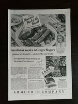 Vintage 1935 Armour &amp; Company Ginger Rogers Full Page Original Ad 122 - £5.22 GBP