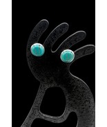 Zuni Native American Sterling Silver Blue Turquoise Mosaic Inlay Stud Earrings - $49.99