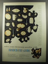 1956 Franciscan Ware Ad - Solve your christmas puzzles with Franciscan Ware - $18.49