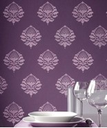 Damask Stencil Katie&#39;s Brocade SM - reusable stencils for walls, crafts ... - $31.55 CAD