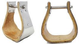 Western XL 5-1/2&quot; Wide Horse Saddle SS Covered Wooden Bell Stirrups 51122 - $59.39