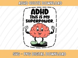 ADHD svg png sticker and tshirt design for heat transfer and print on de... - £2.35 GBP