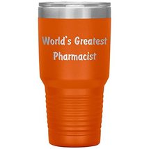 World&#39;s Greatest Pharmacist - 30oz Insulated Tumbler - Orange - £25.14 GBP