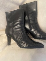 EUC Predictions Black Side Zip Booties Size 7.5 Heels 3.5&quot; - $38.61