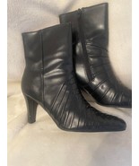 EUC Predictions Black Side Zip Booties Size 7.5 Heels 3.5&quot; - £28.83 GBP